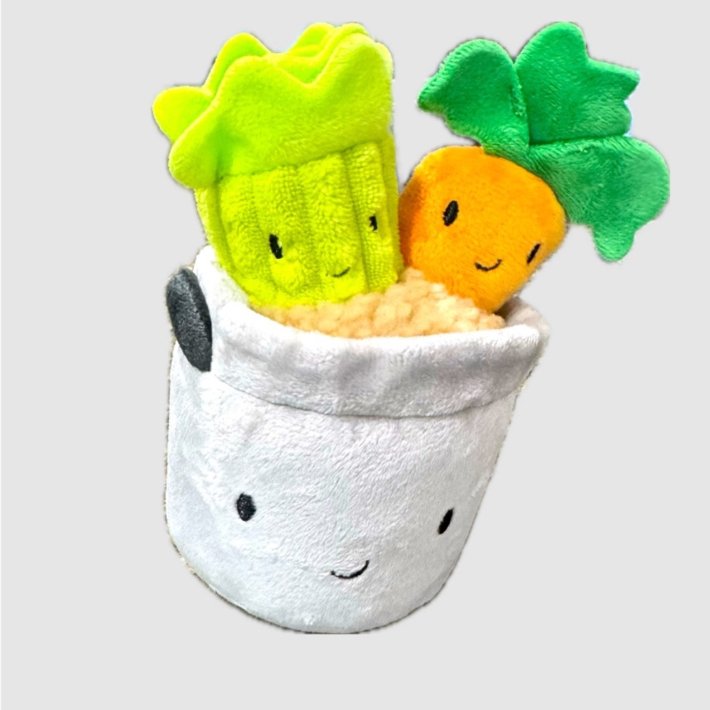 $8 Bundled💥 BARK Plush Vegetable Basket Dog Squeaky Toy